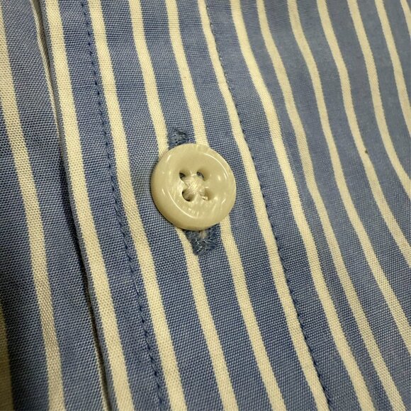 Spier & Mackay Dress Shirt Striped Long Sleeve Blue/White Cotton 15 1/2 Medium - Picture 5 of 9